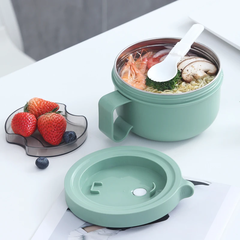 304 stainless steel noodle bowl for office portable insulated lunch box