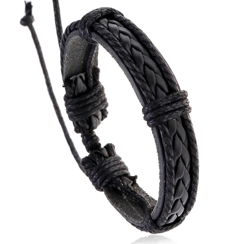 Fashion jewelry men bracelet leather braid bracelets Wholesale custom jewelry