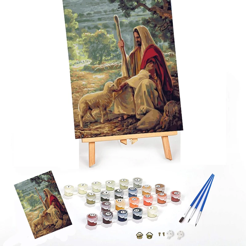 Canvas decoration wall art picture DIY hand-painted Digital Oil Painting Of Religious Leader Jesus