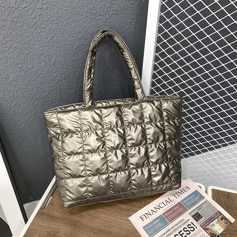Hot Sales Wholesale Waterproof Nylon Cotton Quilted Puffer Bag tote handbags for women 2021 cheap handbags online ladies