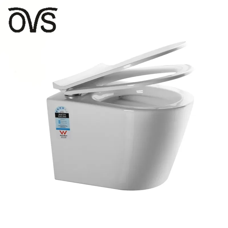 OVS Top Quality One Piece Ceramic Bathroom Beffen Wall Mount Wc Wall Hung Hanging Toilet G1127