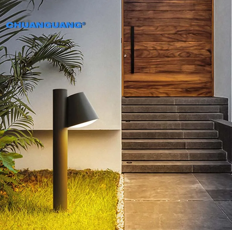 Aluminum Outdoor Bollard LED Lawn Light IP65 Waterproof Garden Lamp with Warm White CCT Energy Saving 220V Bronze Body