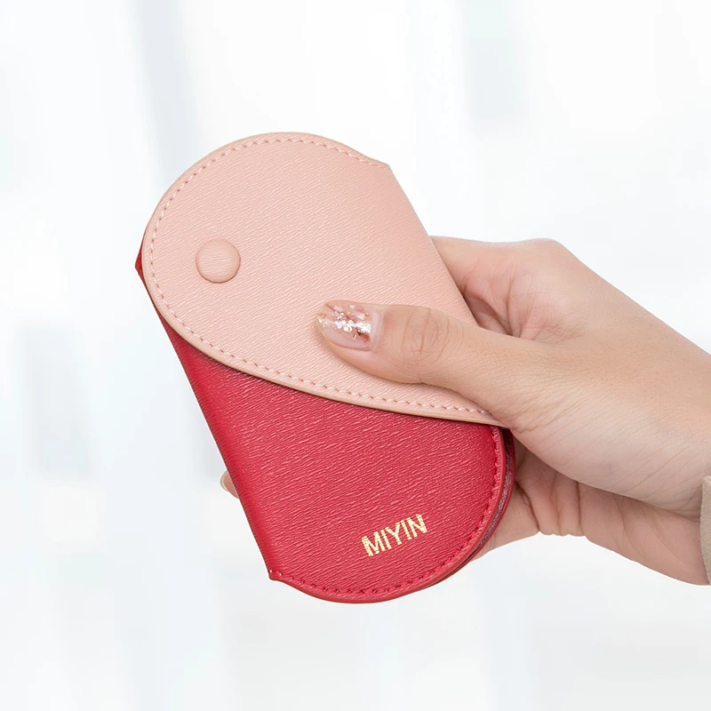 MIYIN 2021 new small key pack female Korean Mini cute student multi-functional color contrast love key pack key clip PU lady bag