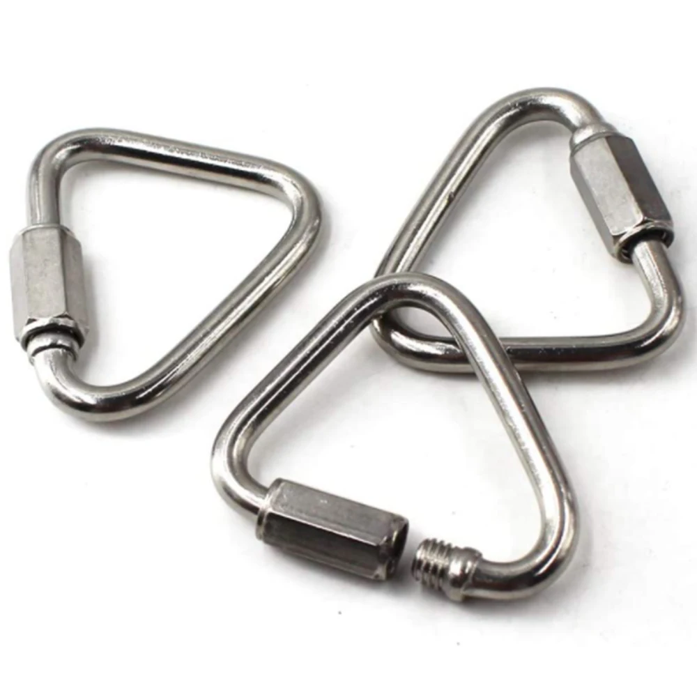 Delta Quick Link Large Stainless Steel 4.1 Inch Triangle Chain Links Heavy Duty Triangle Carabiners