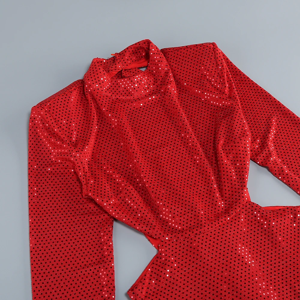 Fashion Sexy Dress For Women Luxury Red Sequins Backless Cutout Pleated Bodycon Long Gowns Cocktail Formal Occasion Party Dress