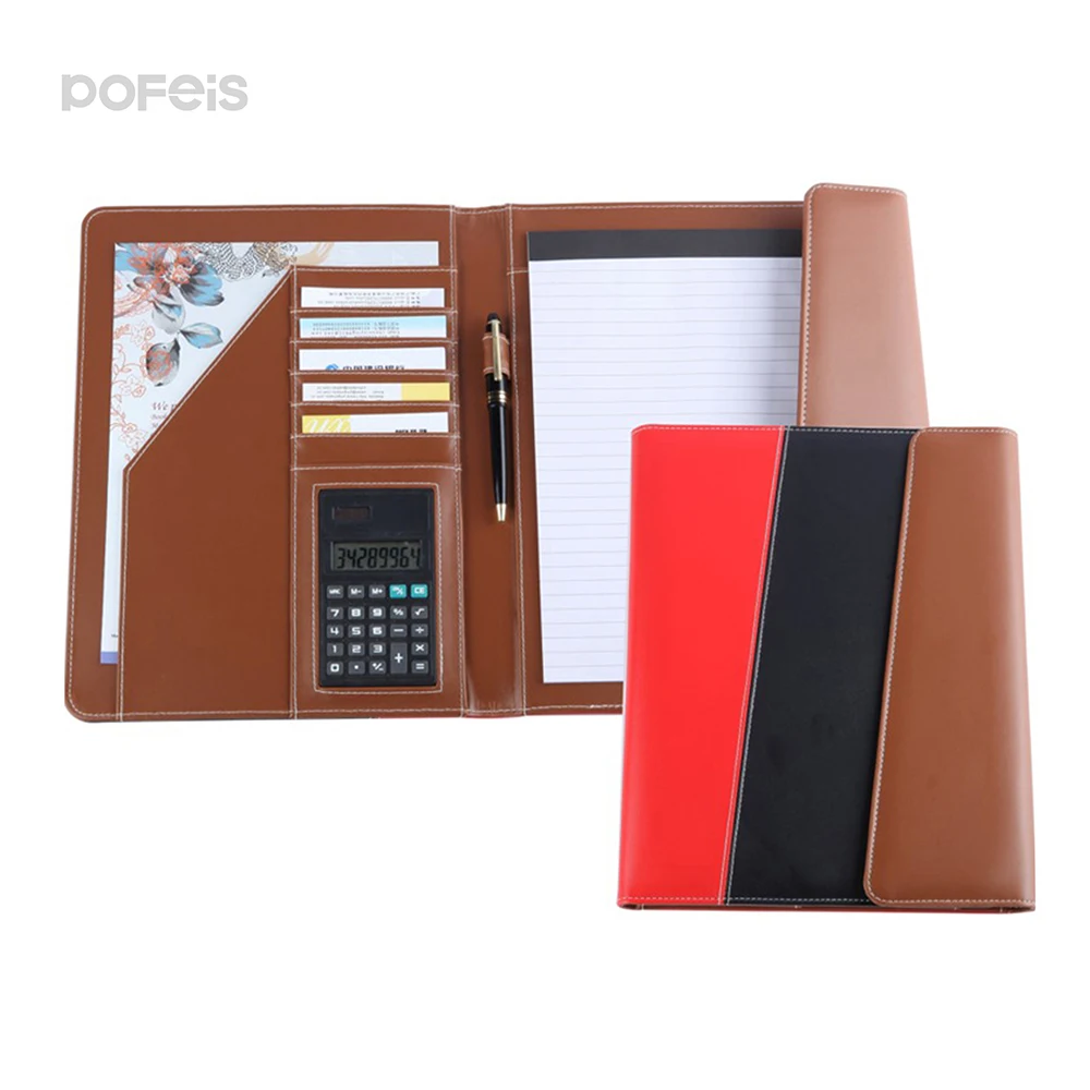 Custom A4 pu Leather Conference Office Business Presentation Folder Gift Portfolio Document File Folder