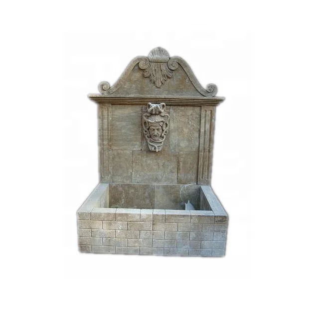 MAF222 Marble Stone Antiqued Finished Waterfall Wall Fountain