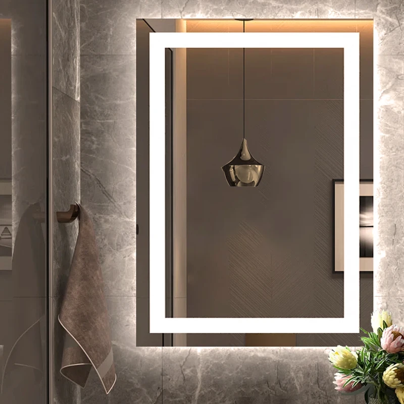 Luxury home decoration wall mirror smart touch screen light dimmer LED mirror bathroom