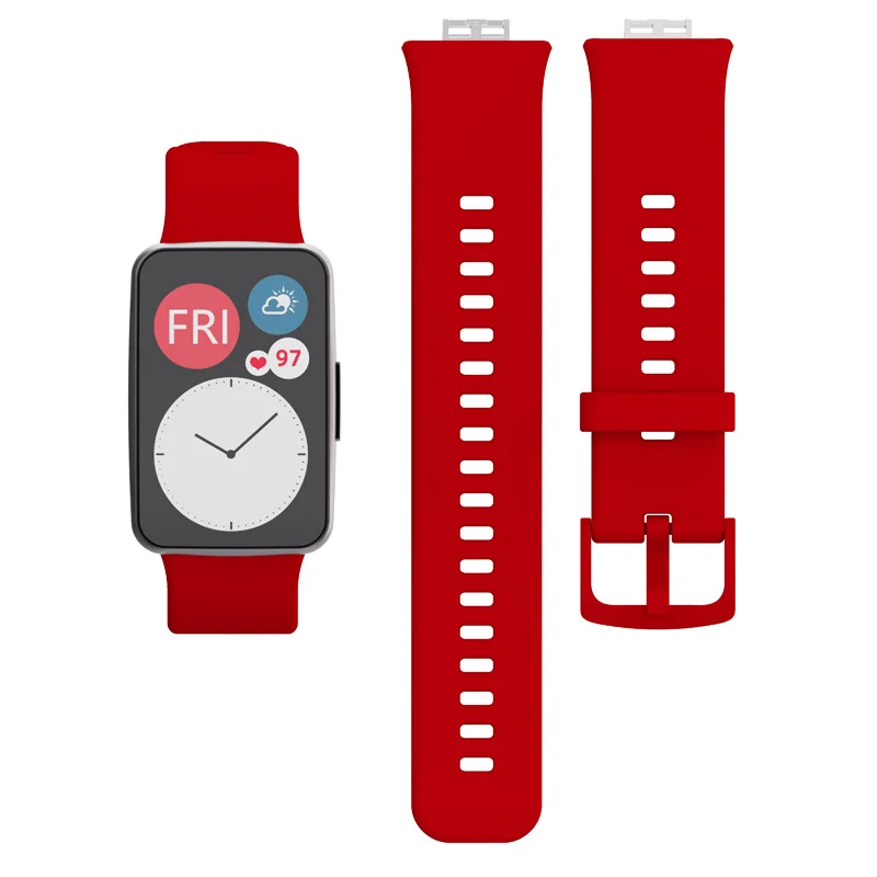 Huawei watch fit silicone strap watch fit new strap colourful buckle