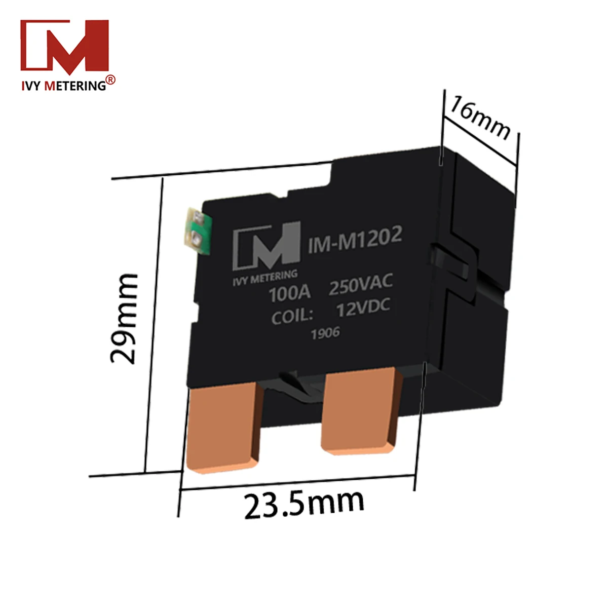 IVY Metering Smart Meter Remote Control Switch 100A 250VAC 12V Coil Bistable Motor Latch Relay