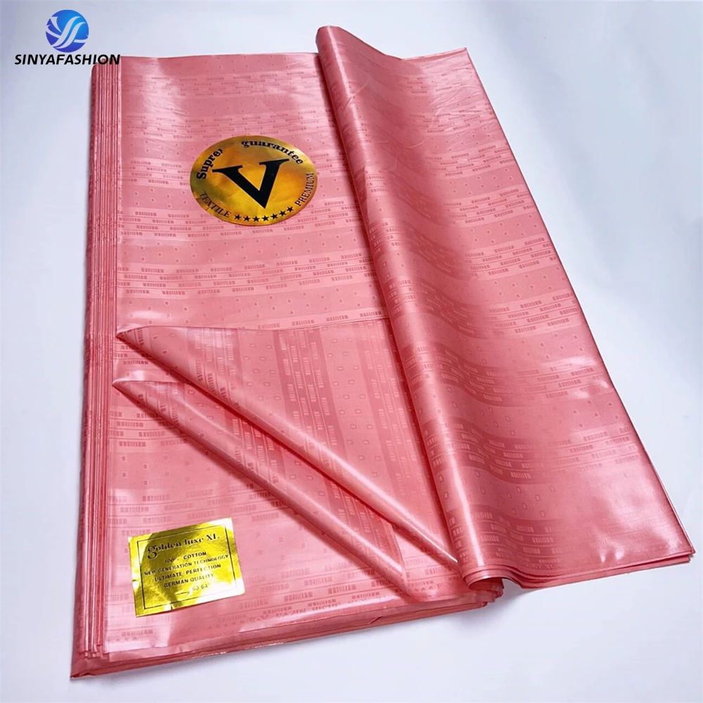 Sinya Latest African Lace Fabrics Brocade Perfume 100% Cotton Original Shine Bazin Riche Dress Embroidery Fabric