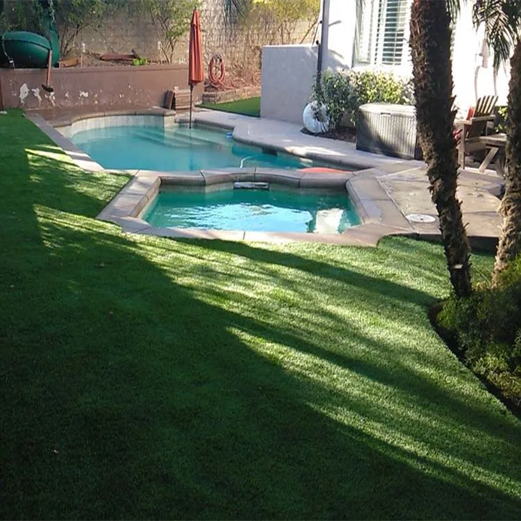 Decorated lawn around Swimming Pool Grass Backyard Landscaping Artificial Grass fake grass carpet flooring
