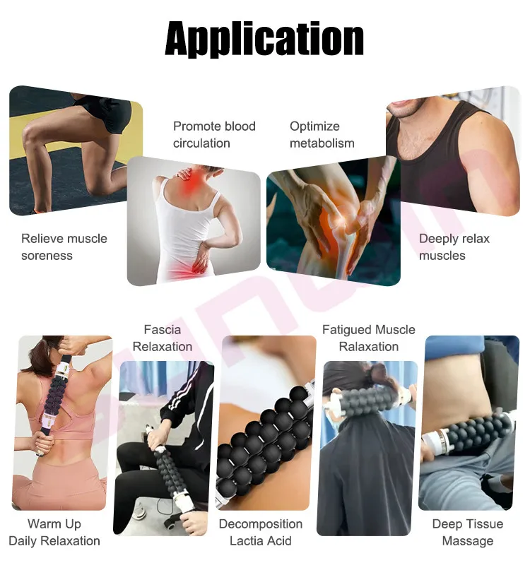 2024 Deep Tissue Vibrating Rolling Body Massager Electric Lymphatic Drainage Rolling Rechargeable Fascia Rolling Massage