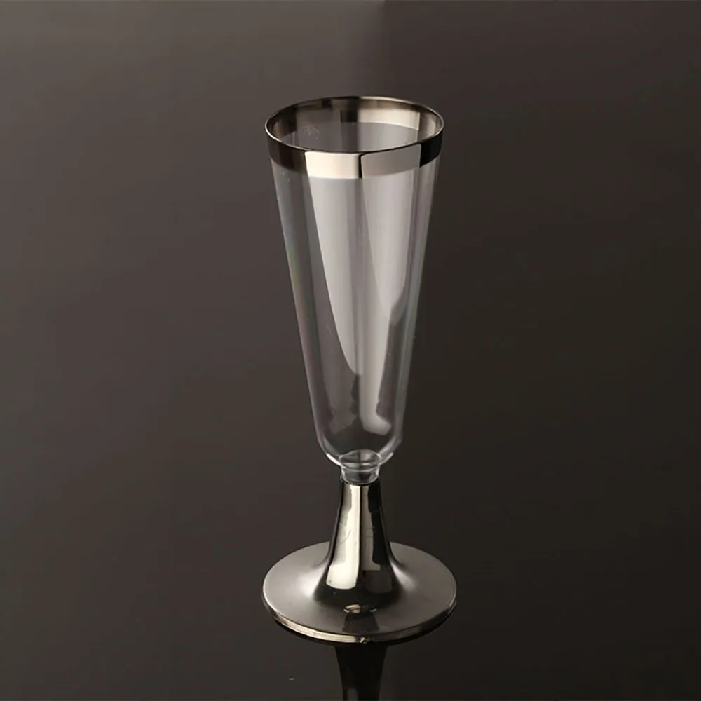 European Disposable Plastic Champagne Flutes Wholesale Plastic Champagne Glass Party Wedding Disposable Plastic Wine Glasses