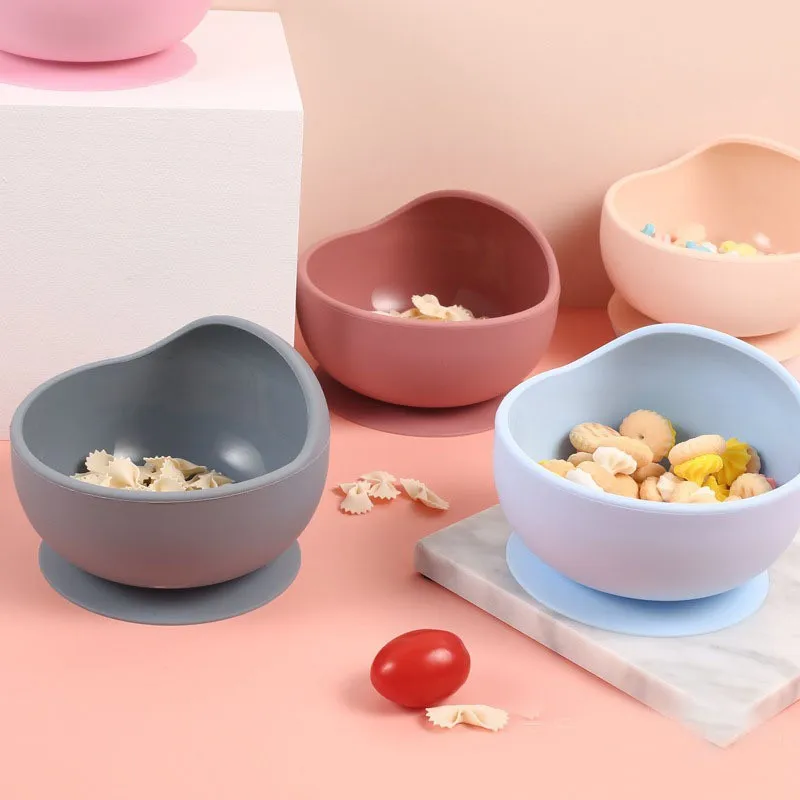 Silicone Baby Tableware Cute Cartoon Bowl Suction Feeding Bowl Baby Dinner Dishes