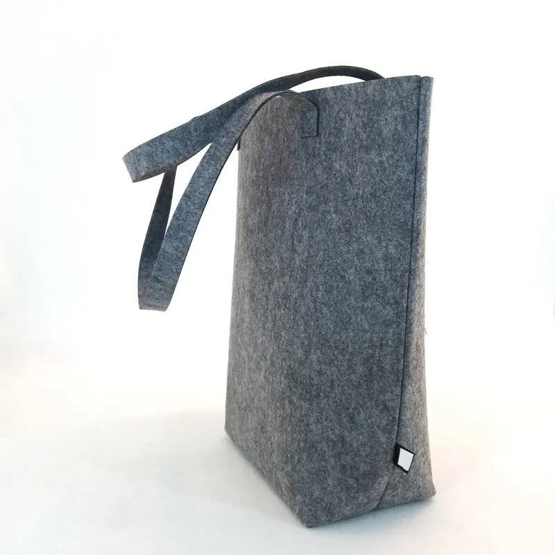 Fashion promotional recycled felt bag custom logo ladies shoulder bag shopping bag