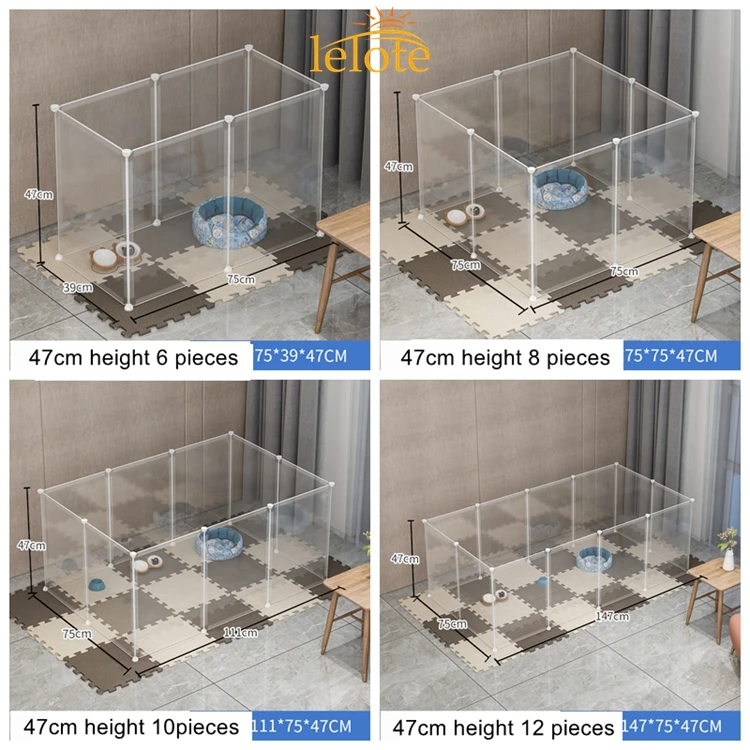 Pet Cage Fence for Dogs Hot Selling 47cm Height Cat Fences Pets Durable Portable Transparent Indoor Outdoor Pet Cages Dog House