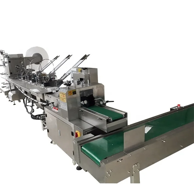 Napkin Full Automatic Flow Pack Flowpack Feed Folding Wrapping Machine
