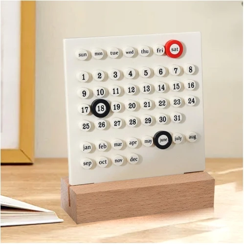 Customized 2025 Circular Perpetual Calendar DIY Collar Calendar Creative Ins Desktop Decoration High Beauty Acrylic Calendar