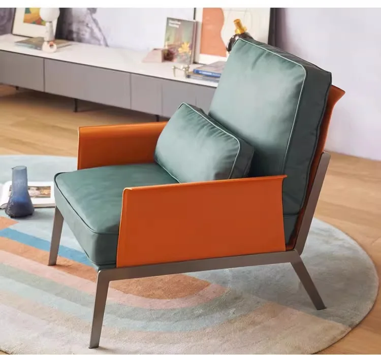 wabi-sabi Italian Creative Modern Living Room Furniture Lounge Chair Minimalist Light Luxury MicroFiber Leather Art Leisure Sofa