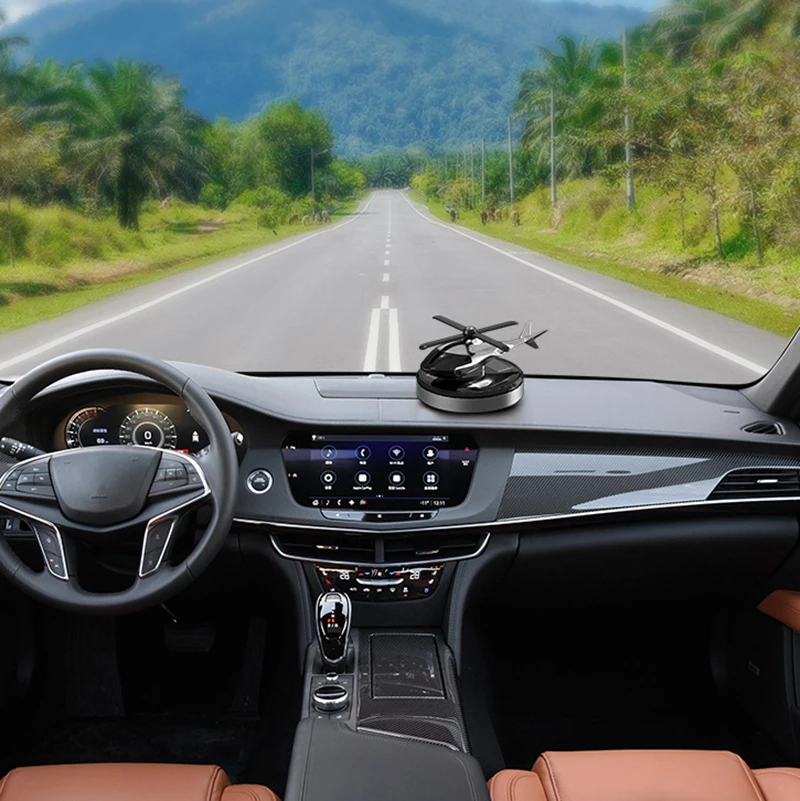 Wholesale Factory Luxury Propeller Helicopter Design Car Perfume Car Solar Perfume Diffuser Solar Rotating Car Freshener