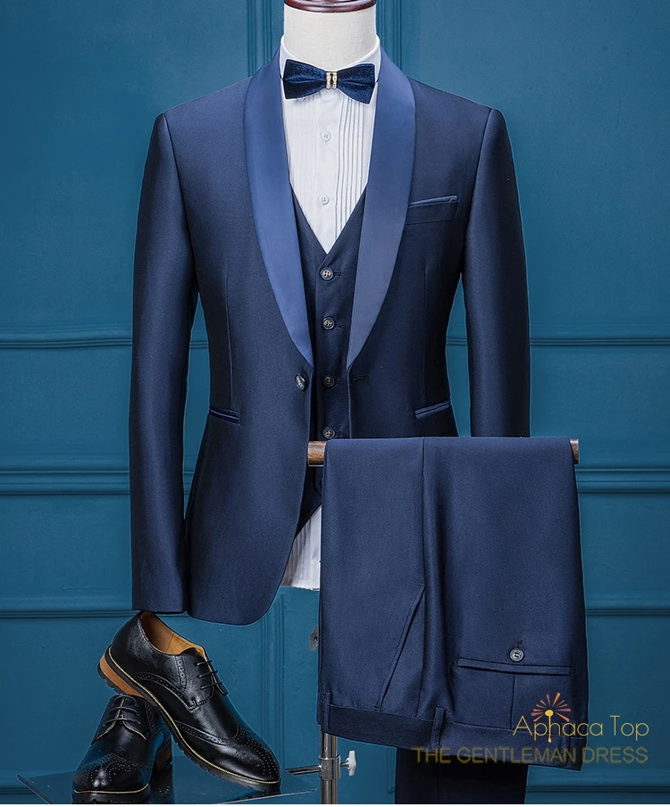 
APHACATOP 2020 Fashion One-Button Men Wedding Suits Custom Wool Suits 