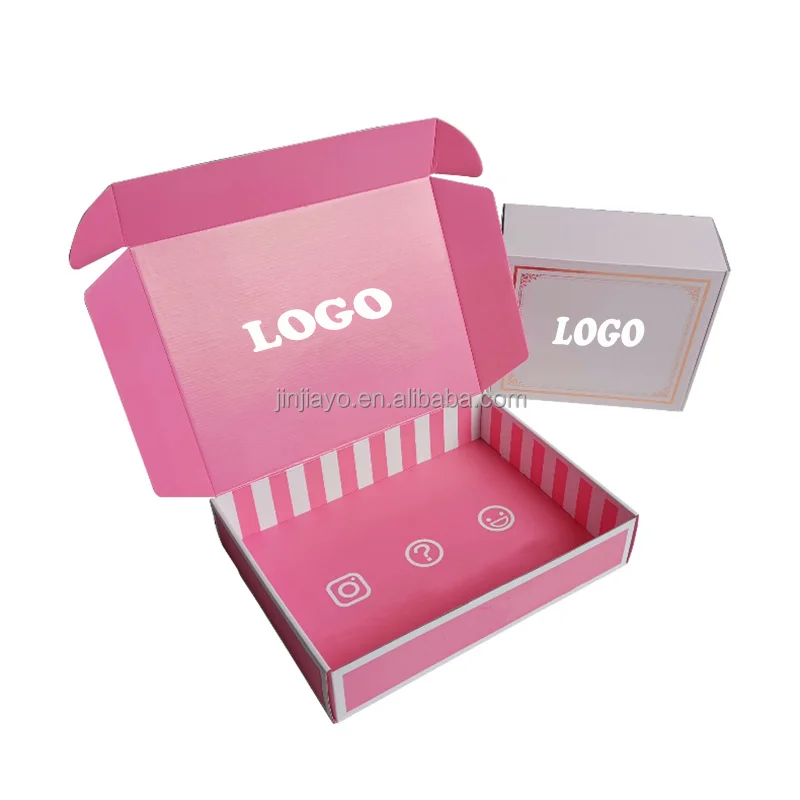 Custom Logo Cosmetics Skincare Clothes Dress Shipping Mailer Pink Box Luxury Corrugated Cardboard Paper Mailing Box