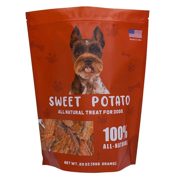 Custom Logo Printed Resealable Pet Treat Food Stand Up Zipper Pouch Bag for Pet Food
