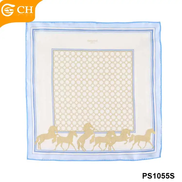 High-End Personalized Pure Silk Women Scarves Custom Soft Touch Ribbon Square Scarf Custom Logo 100%Silk Printed Scarf