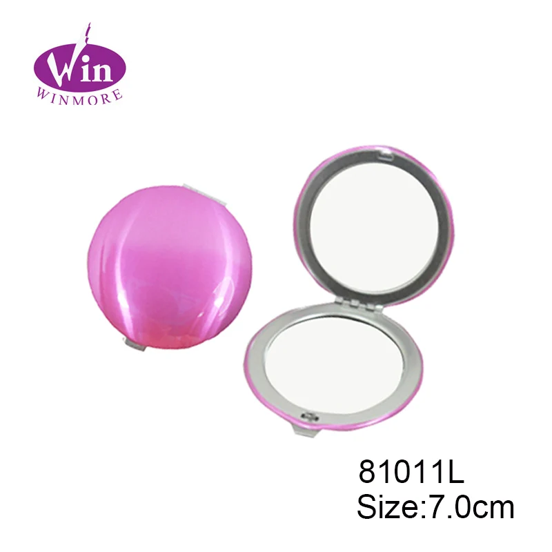 Алюминиевое складное косметическое карманное зеркало для макияжа с рисунком клиента, двухстороннее зеркало с односторонним увеличением