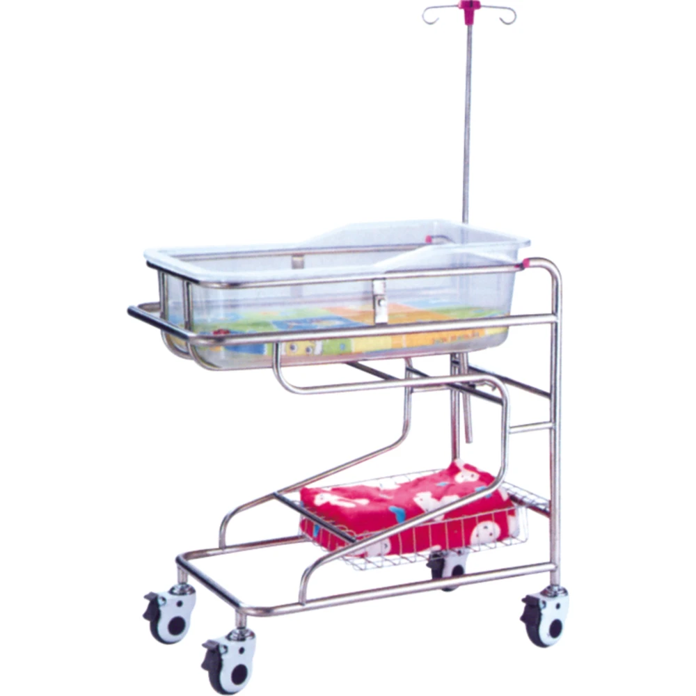 Wholesales Pink Trolley Baby Care Bed Infant Bed Hospital Baby Bed For Sale