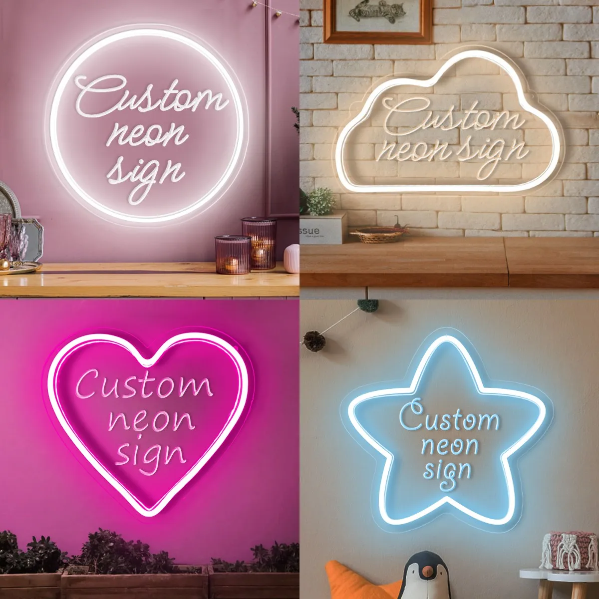 Engraving Design Logo Custom Text Event DIY Acrylic Board Light Flexible Lamp LED Neon Sign