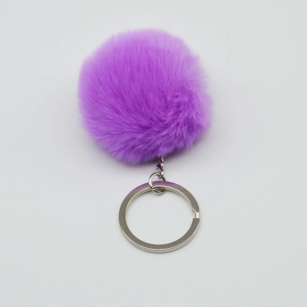 2024 Hot Sale Custom Small Size  5cm Artificial Faux Fur Ball Pompom  Accessory key rings chains Christmas Toys
