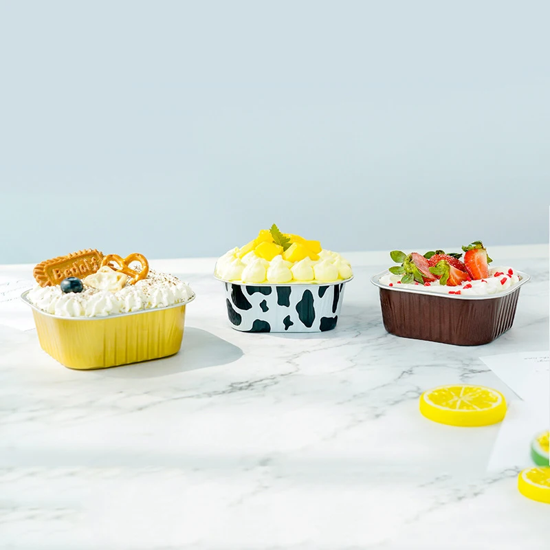IMEE 300 ml Aluminum Disposable Foil Ramekins Pan Tin with Lids Cupcake Baking Cups Containers Wrappers