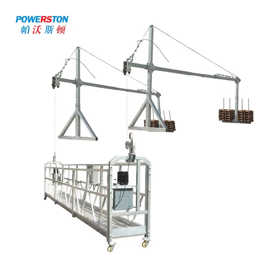 Easy Operation Grey Painting Electric Scaffolding Platform High-Rise Building Facade Gondola For Window Cleaning Machine