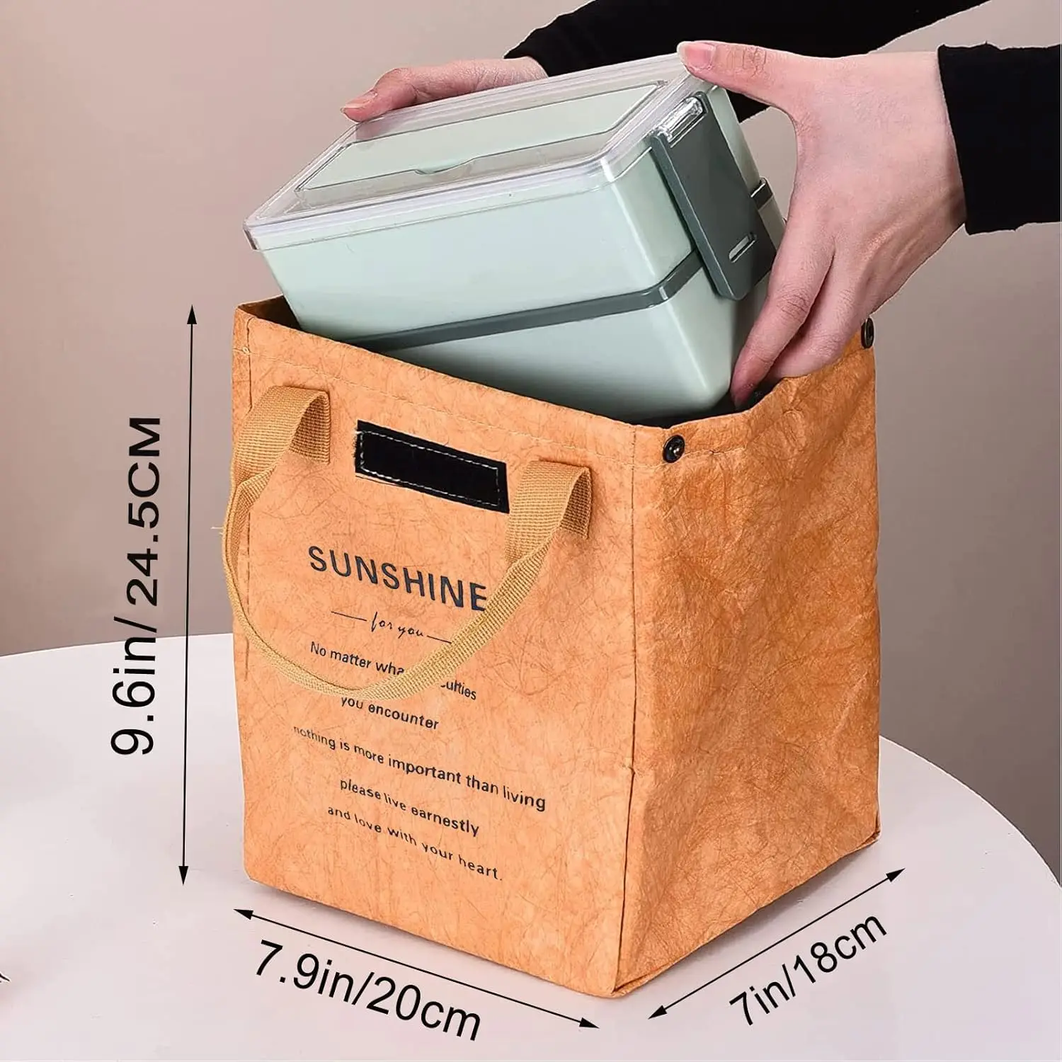 Custom Logo Printing Waterproof Coated Dupont Paper Shopping Tote Bags