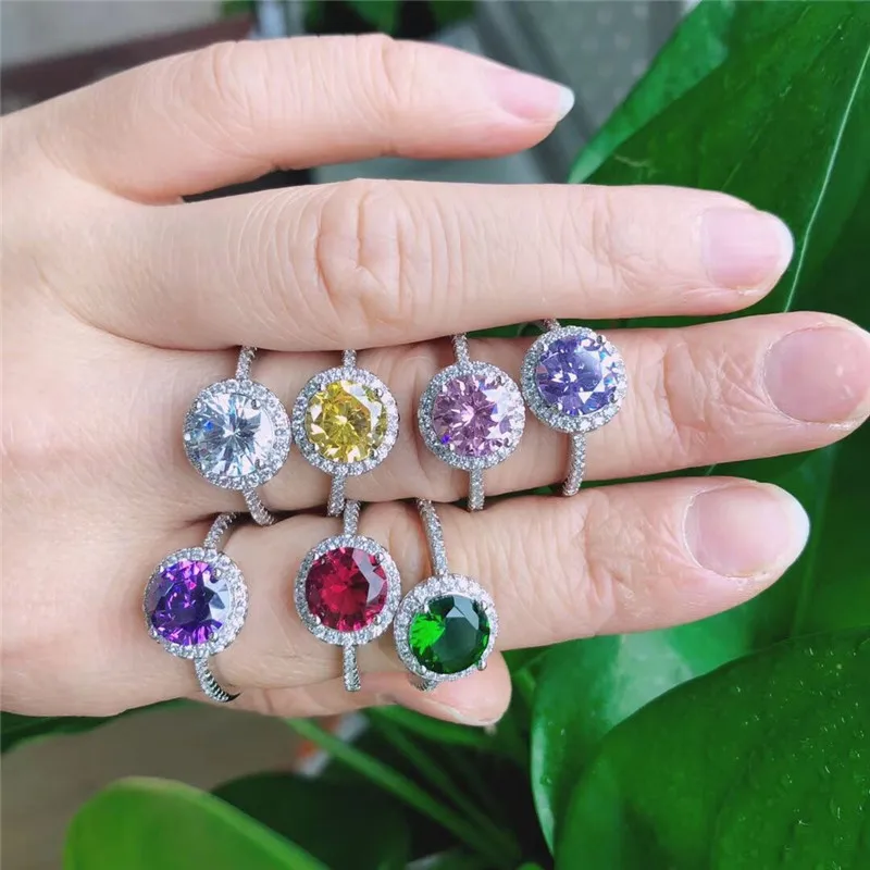 R-0466 Factory Wholesale National Style Luxury Jewelry Ring Women Classic Fashion High-End Zircon Crystal Women Diamond Ring