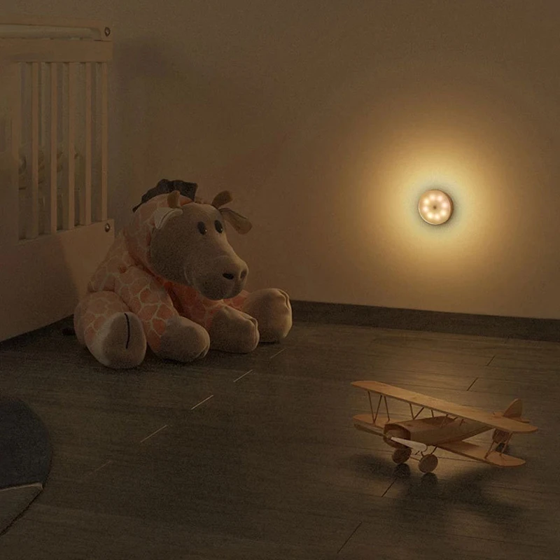 Wireless Motion Sensor Led Wall Light 5v 0.5w Bedroom Book Shelf Led Magnetic Puck Light