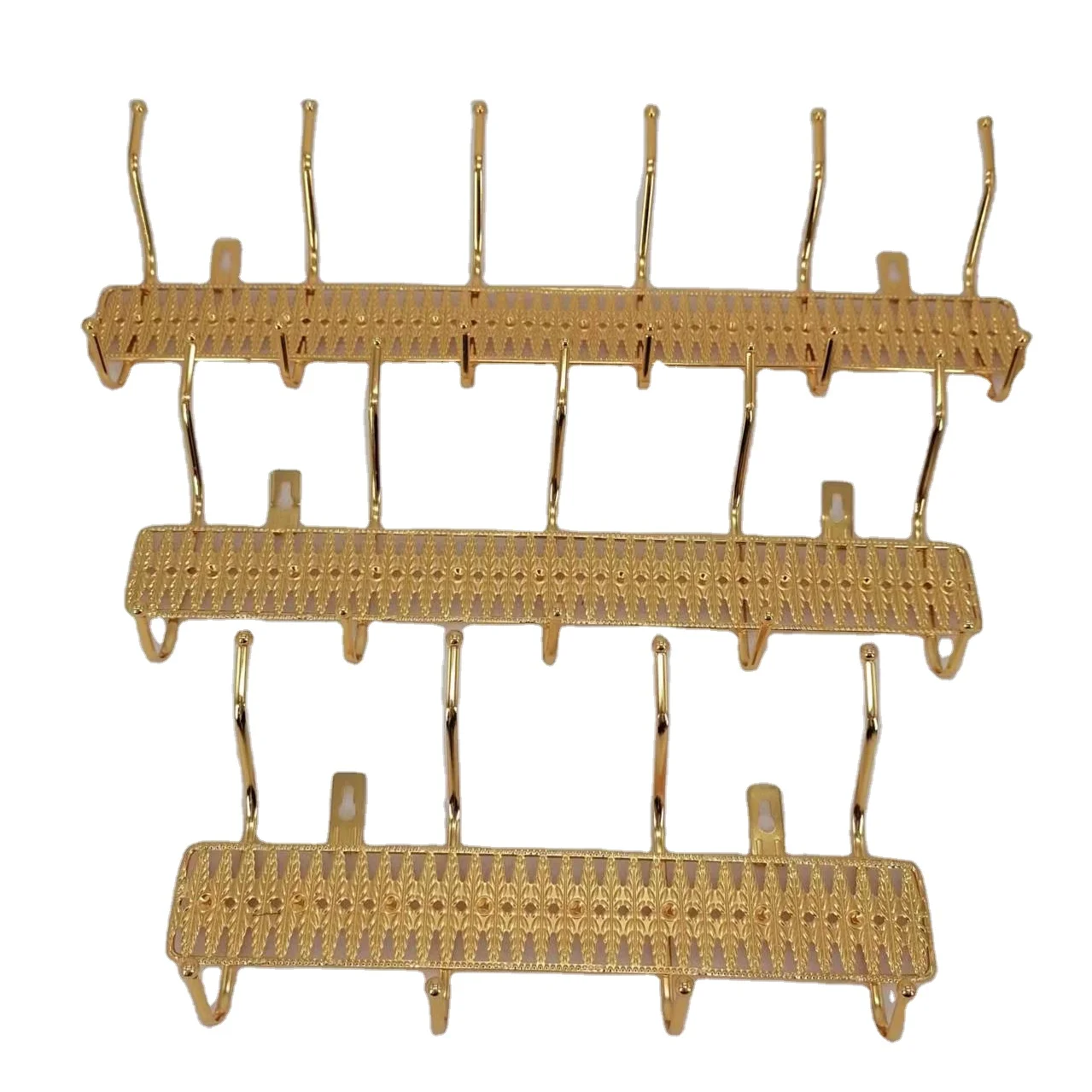 Golden Coat Rack Heavy Duty Wall Mounted Hat Towel Purse Robes Mudroom Bathroom Entryway Stainless Steel Metal Row Hooks