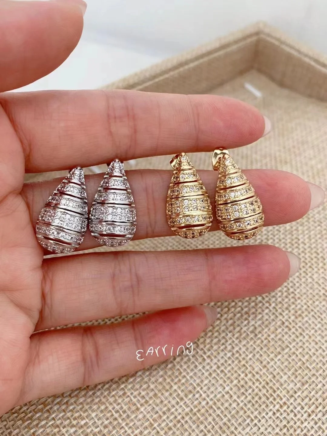 trending products 2024 new arrivals winning teardrop earring beauty CZ zirconia fashion jewelry stud earrings