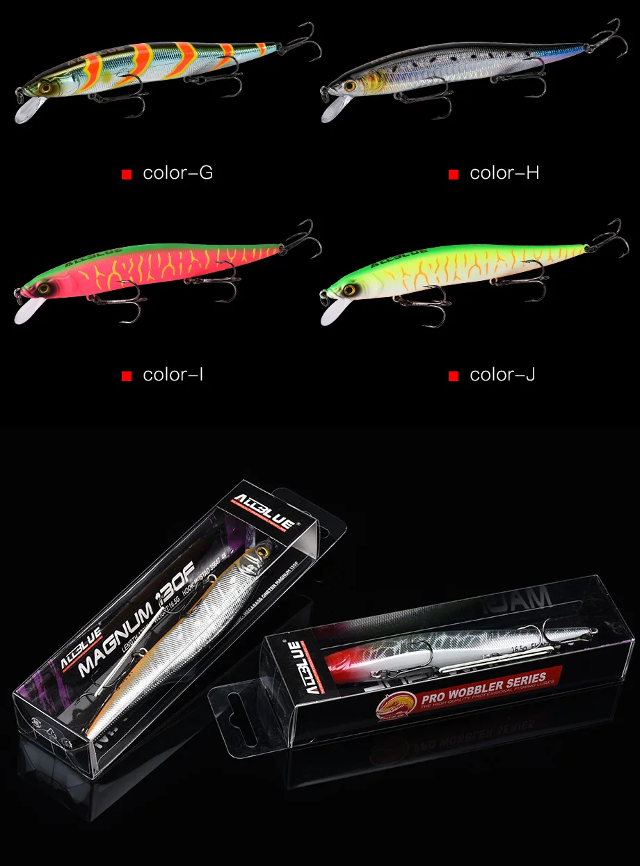 130F Fishing Lure Jerkbait 130mm 16.5g Floating Wobbler Minnow Bass Pike Bait Fishing Tackle MUSTAD Hooks