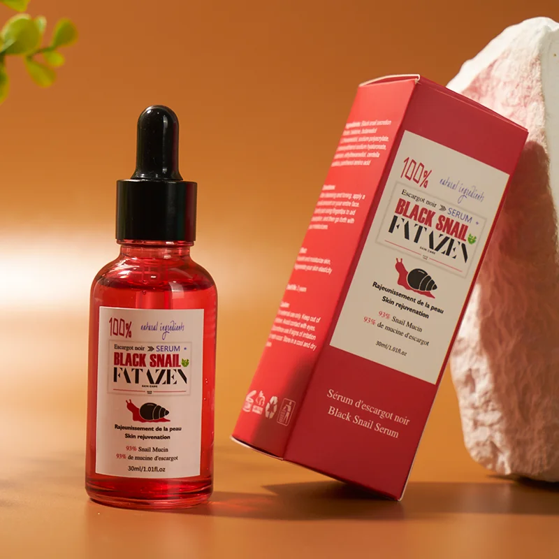 FATAZEN Organic Boosting Snail Mucin Repairing Essence Face Serum Skincare Moisturizing Black Snail Facial Serum For Dry Skin