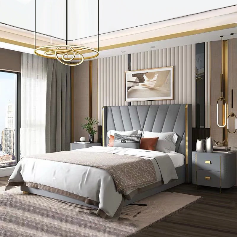 Multifunction king size wooden upholstered design beds frame bedroom furniture