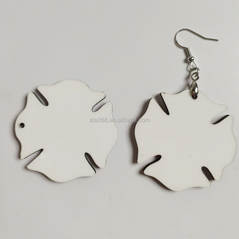 Custom Blank Wooden MDF Earrings for sublimation/MDF earrings Promotion Carving engraving UV printing logo