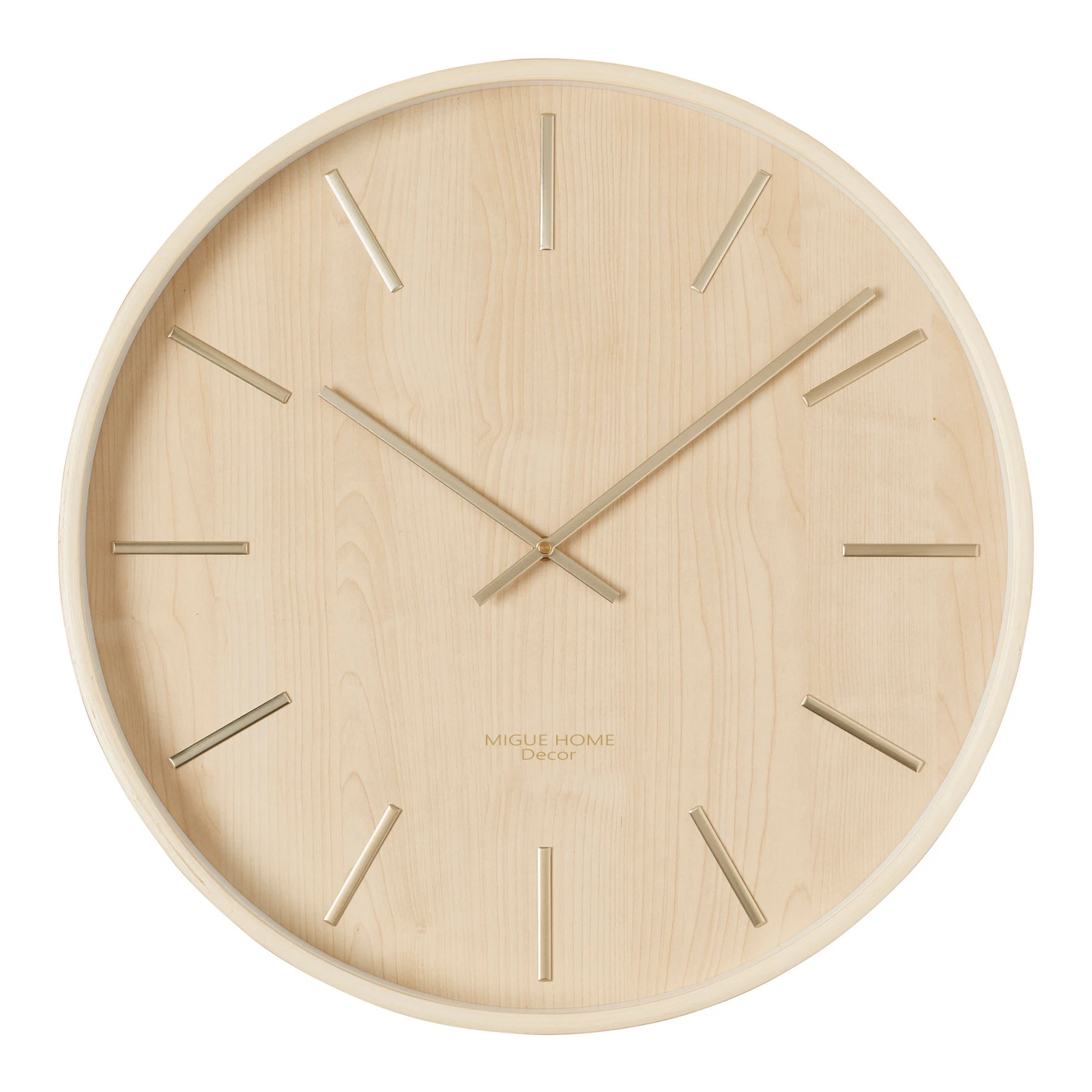 Factory wholesale 16inch 40cm home decor natural wooden frame wall clock