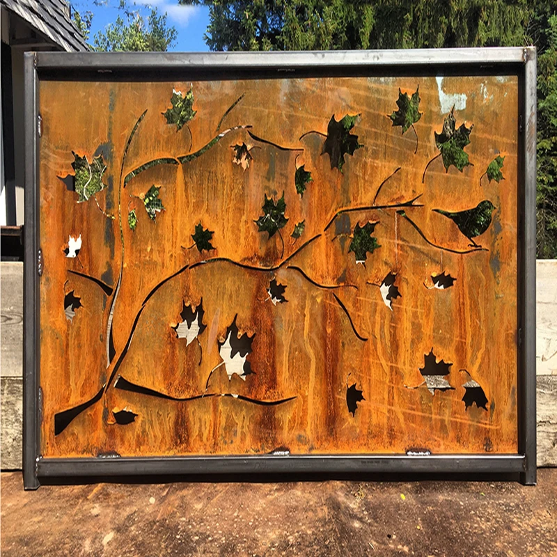 Декоративные садовые панели алюминиевый забор стена садовый ворота экран конфиденциальности стальной Corten