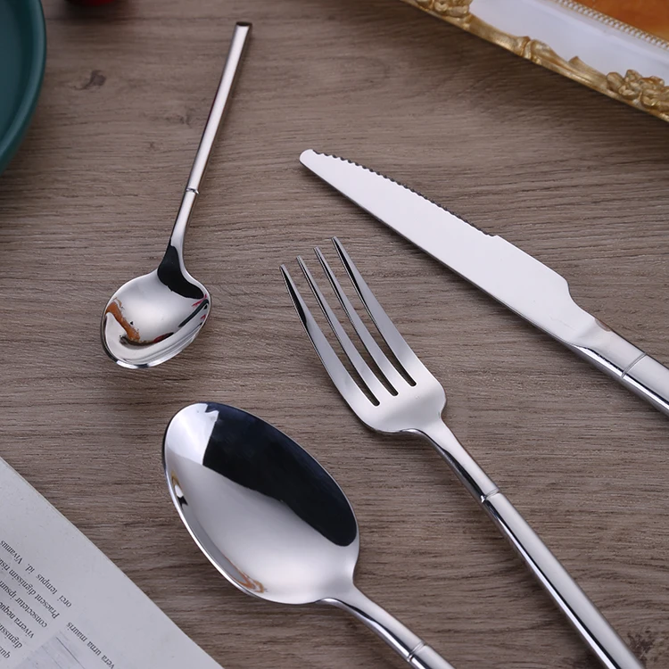 Mirror Reusable Spoon Fork Stainless Steel Restaurant Cutlery Set Wholesale