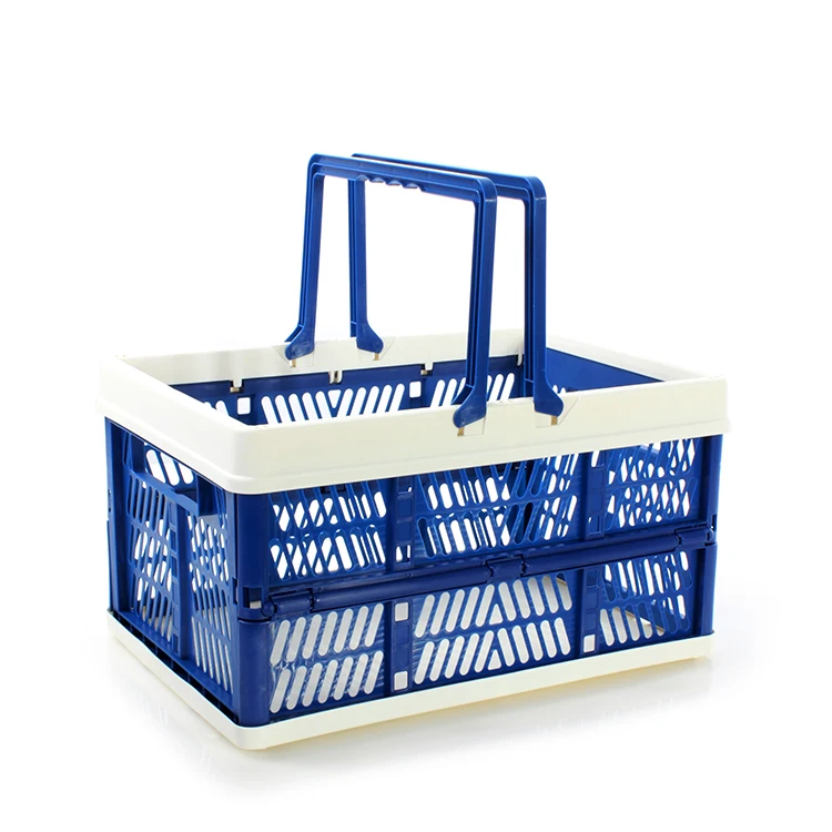 Wholesale foldable heavy duty supermarket shopping portable plastic trolley basket