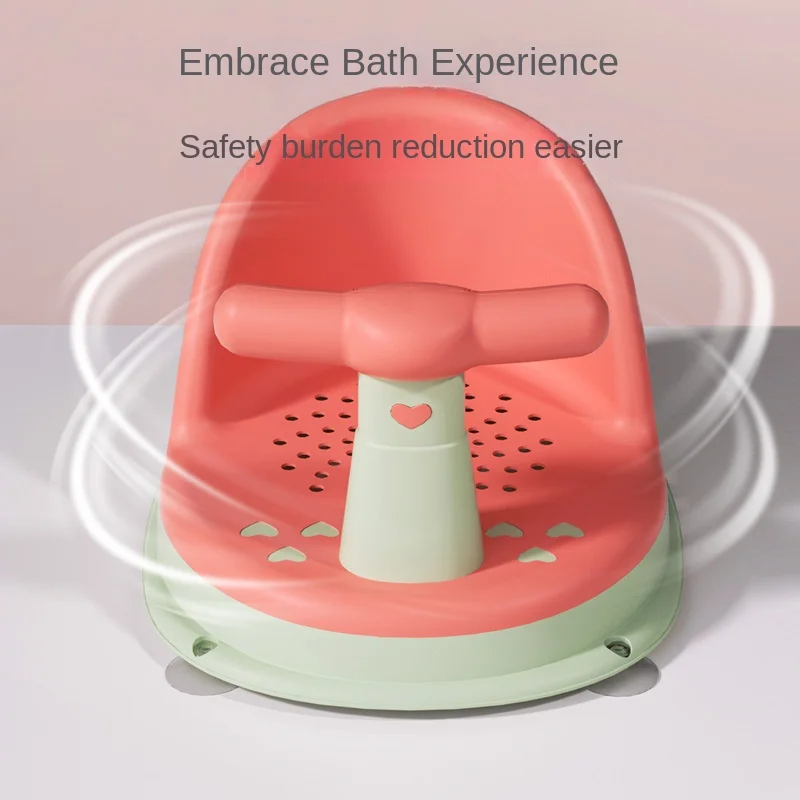 Non-Slip Baby Bath Chair Child Safety Seat with Bath Rack PP & TPE Material Toilet Usage Set for Newborn Baby Bath