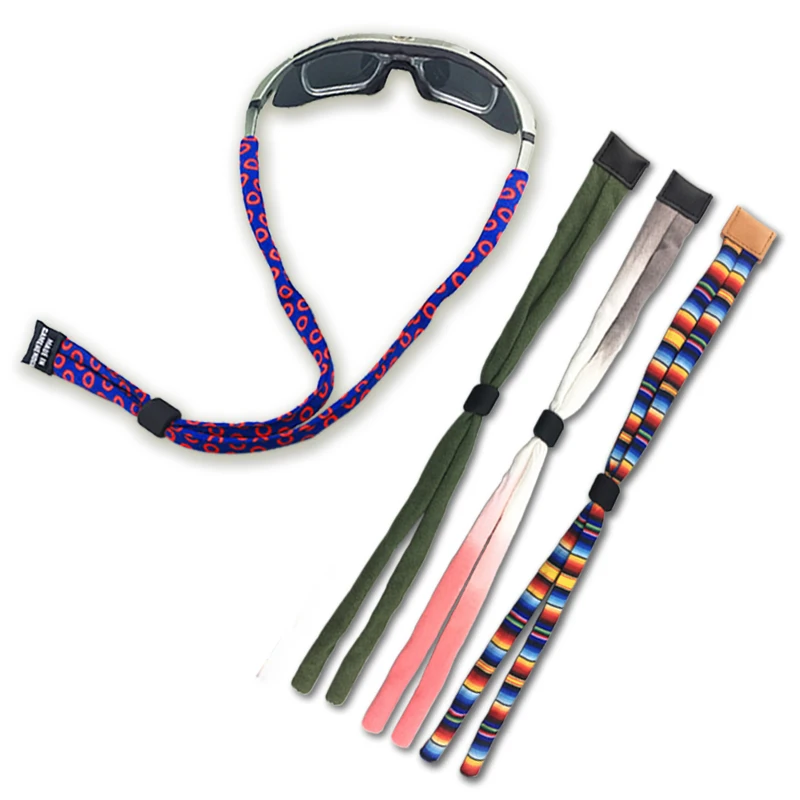 Printed premium sport adjustable sun glasses strap eyewear retainer holder eyeglass holder chain cord necklace